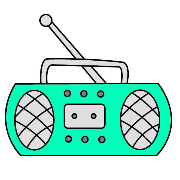 Hướng dẫn vẽ radio đơn giản dành cho trẻ em