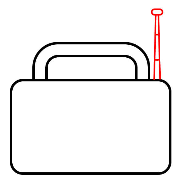 Bài học vẽ radio đơn giản với màu sắc dành cho trẻ em - Vẽ thân ăng-ten