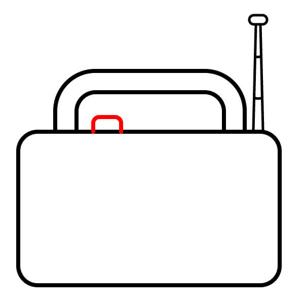 Bài học vẽ radio đơn giản với màu sắc dành cho trẻ em - Thêm nút/công tắc phía trên