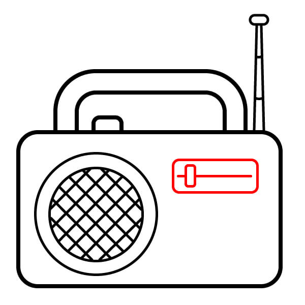 Bài học vẽ radio đơn giản với màu sắc dành cho trẻ em - Vẽ màn hình chỉnh sóng