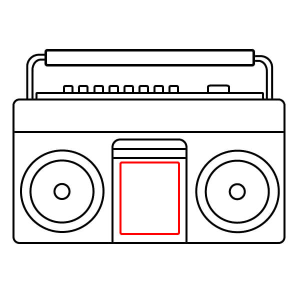 Hướng dẫn từng bước vẽ radio dành cho họa sĩ trẻ - Hoàn thiện chi tiết cửa băng