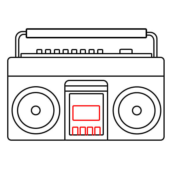 Hướng dẫn từng bước vẽ radio dành cho họa sĩ trẻ - Thêm điều khiển và màn hình phụ