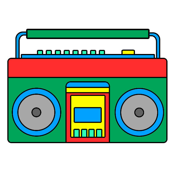 Hướng dẫn từng bước vẽ radio dành cho họa sĩ trẻ - Tô màu radio