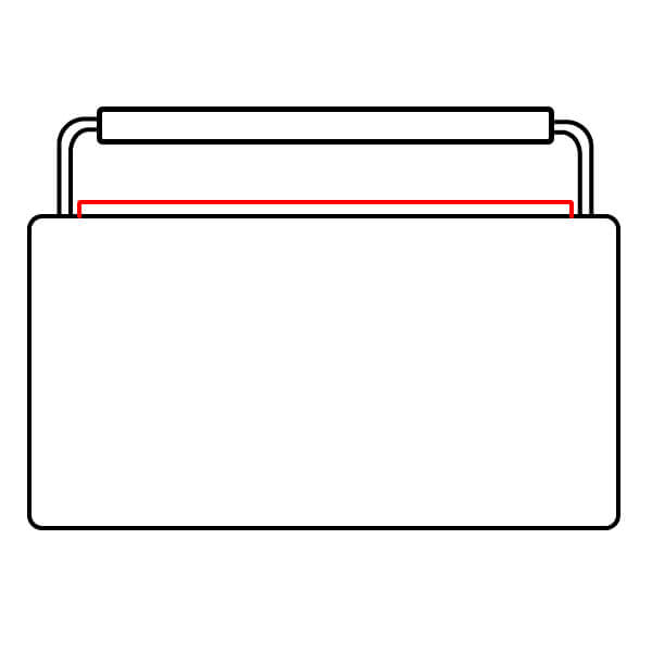 Hướng dẫn từng bước vẽ radio dành cho họa sĩ trẻ - Vẽ đường phân cách bảng điều khiển trên