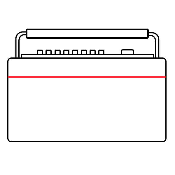 Hướng dẫn từng bước vẽ radio dành cho họa sĩ trẻ - Vẽ đường phân chia mặt trước