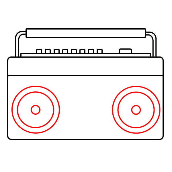 Hướng dẫn từng bước vẽ radio dành cho họa sĩ trẻ - Phác thảo loa