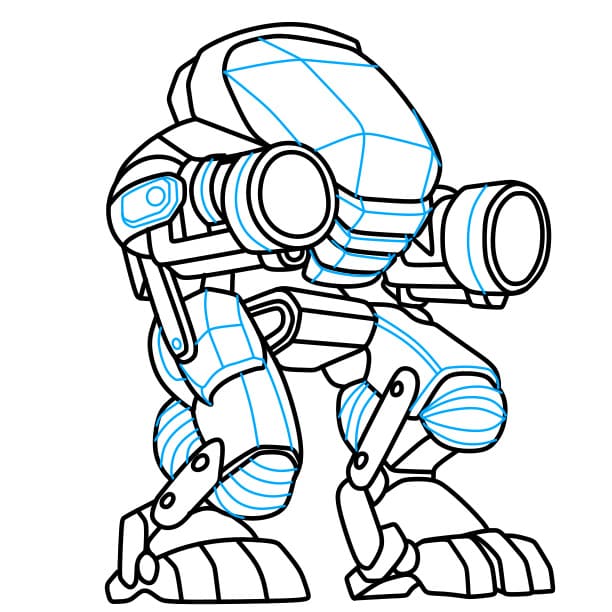 Hướng dẫn cách vẽ một chú Robot đơn giản và đẹp cho bé - Bước 5