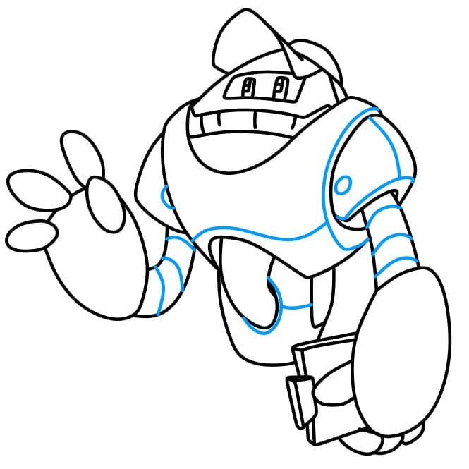 Hướng dẫn vẽ chú Robot giao hàng thân thiện cho bé - Bước 8