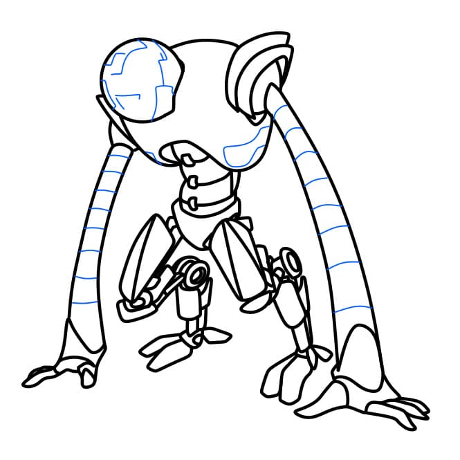 Hướng dẫn vẽ một chú Robot tay dài - Bước 6