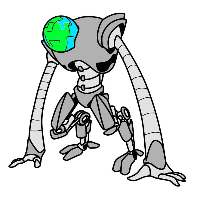 Hướng dẫn vẽ một chú Robot tay dài