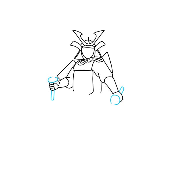 Hướng dẫn vẽ Samurai siêu ngầu và đẹp cho bé - Bước 5