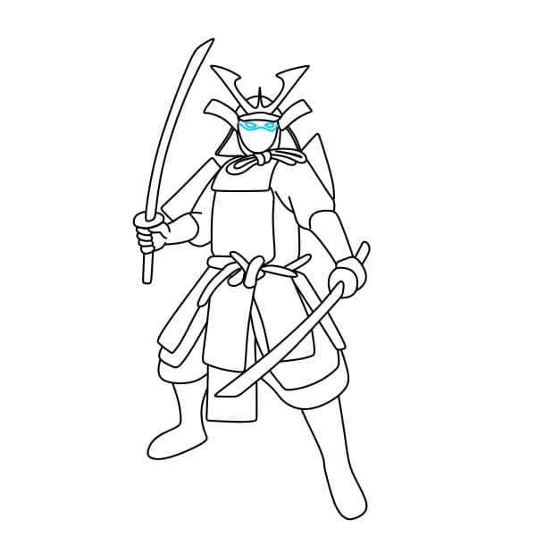Hướng dẫn vẽ Samurai siêu ngầu và đẹp cho bé - Bước 9