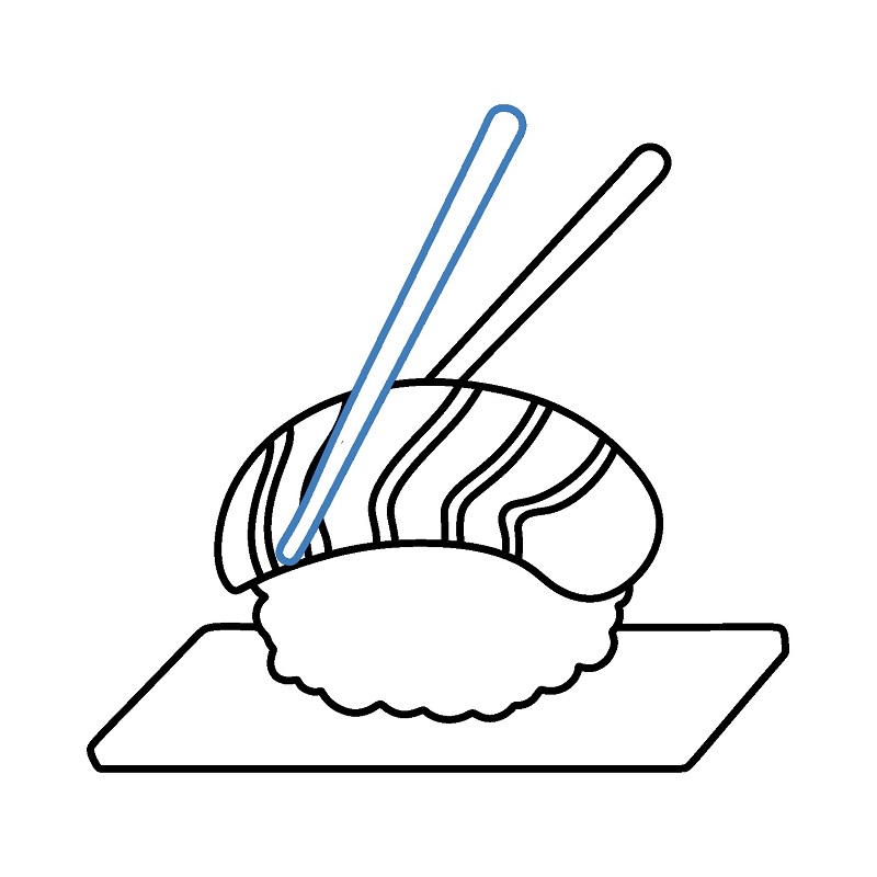 Hướng dẫn vẽ Sushi đang được trang trí trên đĩa. - Bước 5