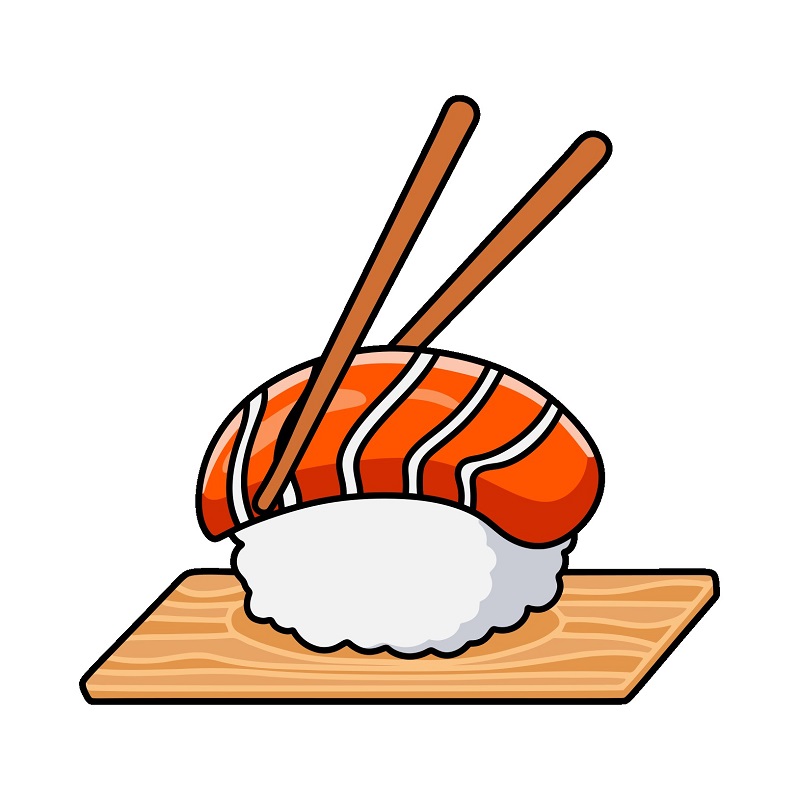 Hướng dẫn vẽ Sushi đang được trang trí trên đĩa. - Bước 6