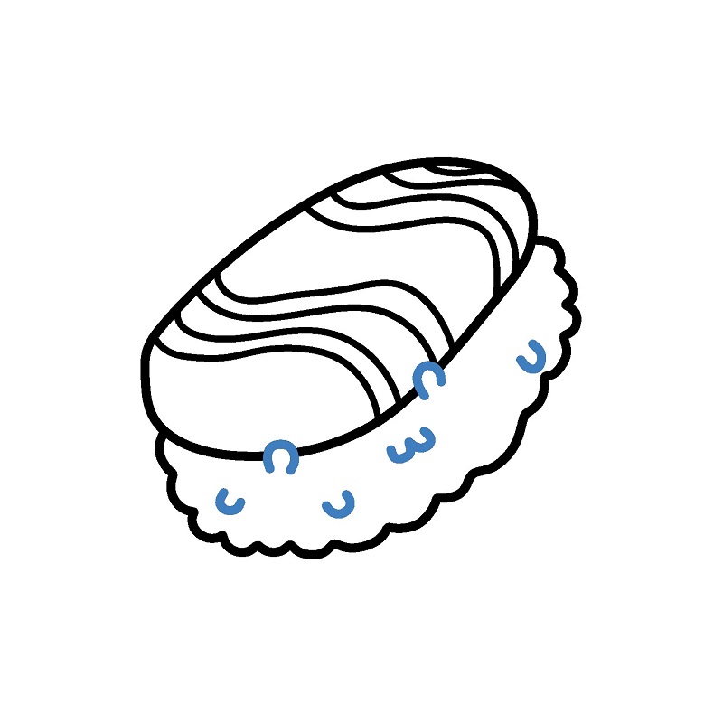 Hướng dẫn vẽ Sushi cực hấp dẫn. - Bước 4