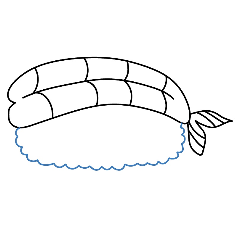 Hướng dẫn vẽ miếng Sushi hoạt hình. - Bước 5