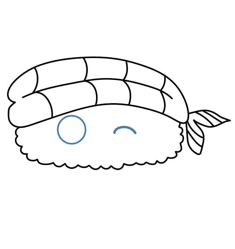 Hướng dẫn vẽ miếng Sushi hoạt hình. - Bước 6