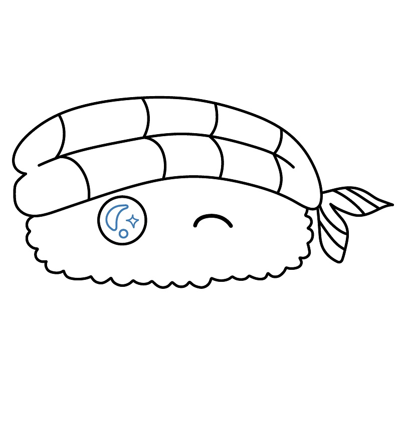 Hướng dẫn vẽ miếng Sushi hoạt hình. - Bước 7