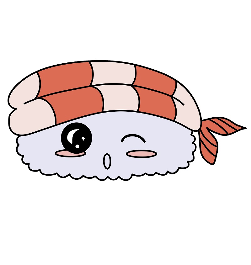 Hướng dẫn vẽ miếng Sushi hoạt hình.