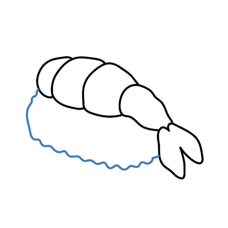 Hướng dẫn vẽ miếng Sushi tôm đẹp mắt. - Bước 5