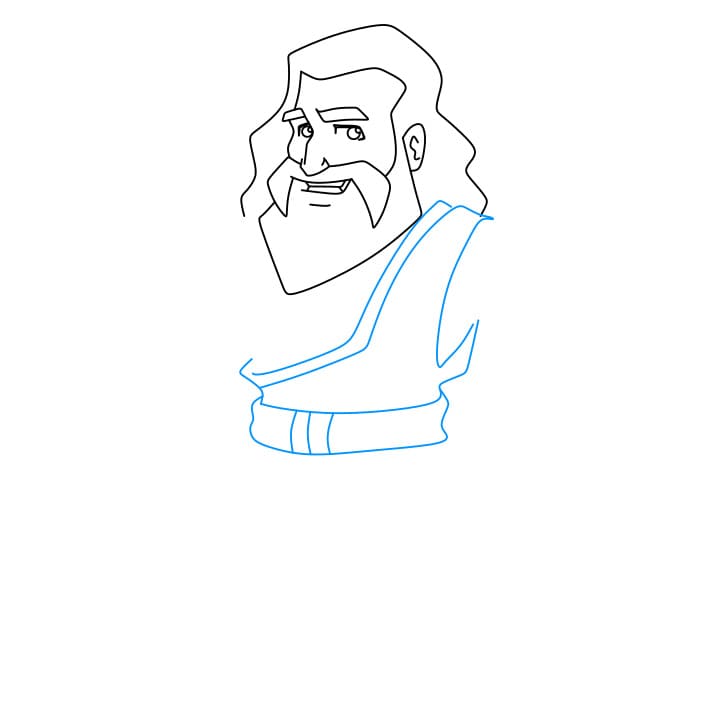 Hướng dẫn cách vẽ thần Jeus đơn giản và đẹp cho bé - Bước 4