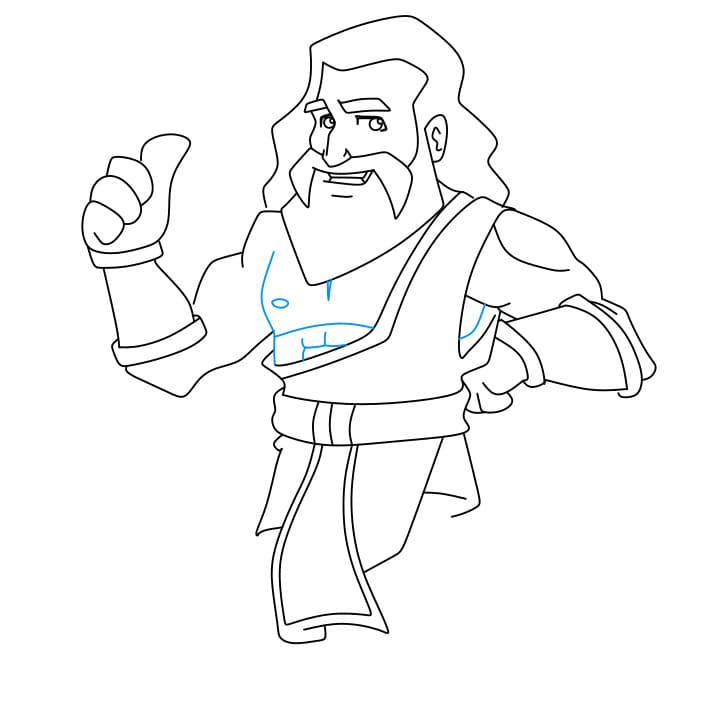 Hướng dẫn cách vẽ thần Jeus đơn giản và đẹp cho bé - Bước 6