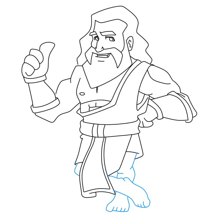 Hướng dẫn cách vẽ thần Jeus đơn giản và đẹp cho bé - Bước 7