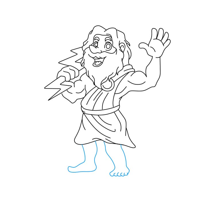 Hướng dẫn cách vẽ thần Jeus và tia sét đơn giản và đẹp cho bé - Bước 7