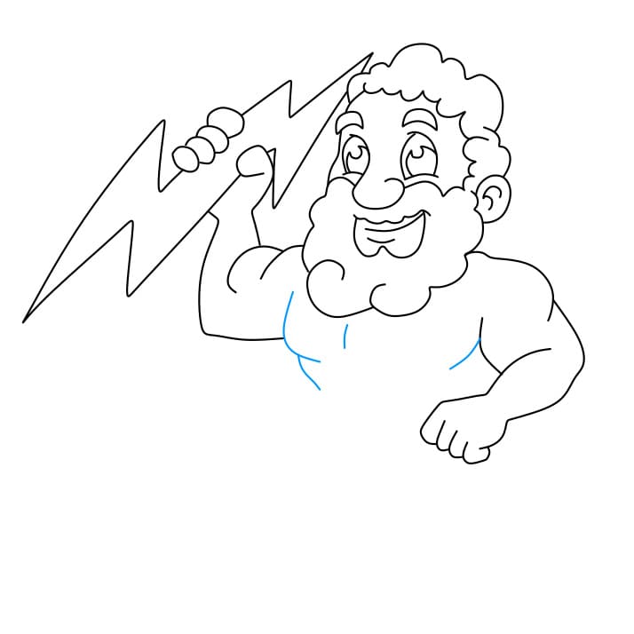 Hướng dẫn cách vẽ thần Jeus đơn giản và đẹp cho bé - Bước 5