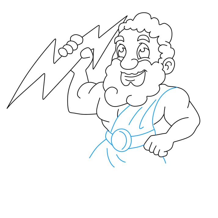 Hướng dẫn cách vẽ thần Jeus đơn giản và đẹp cho bé - Bước 6