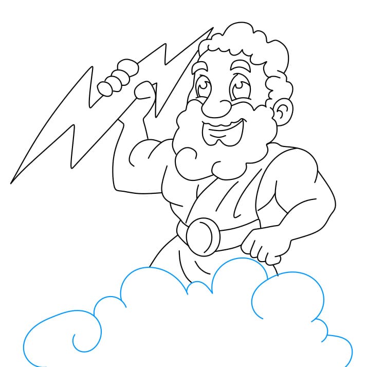 Hướng dẫn cách vẽ thần Jeus đơn giản và đẹp cho bé - Bước 7