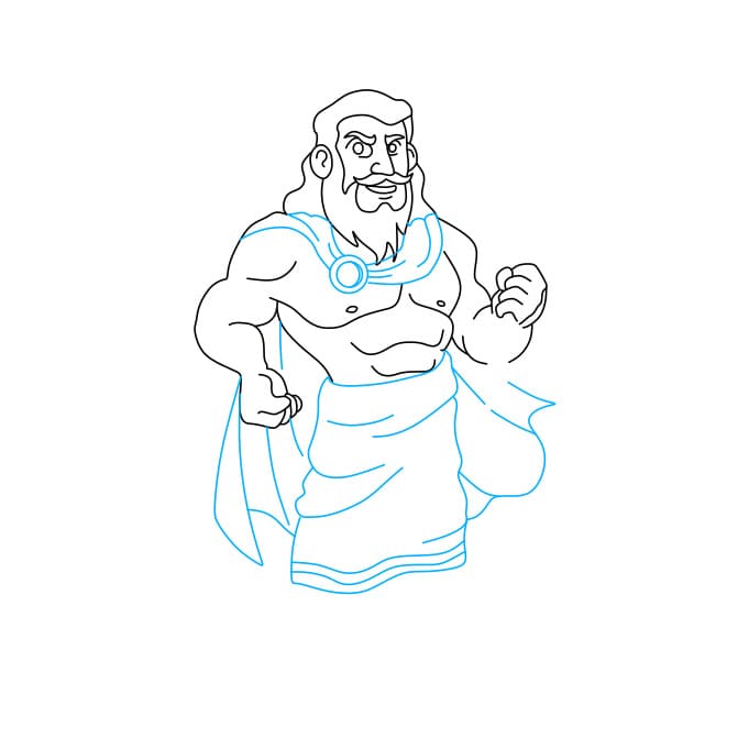 Hướng dẫn cách vẽ thần Jeus đơn giản và đẹp cho bé - Bước 6