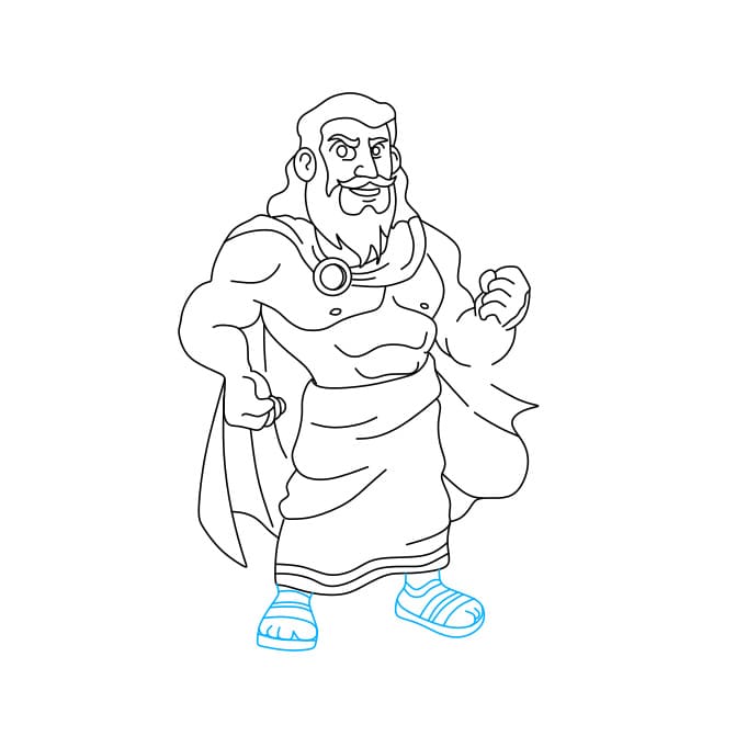 Hướng dẫn cách vẽ thần Jeus đơn giản và đẹp cho bé - Bước 7