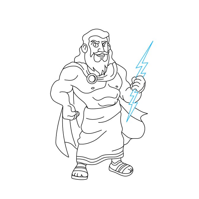 Hướng dẫn cách vẽ thần Jeus đơn giản và đẹp cho bé - Bước 8