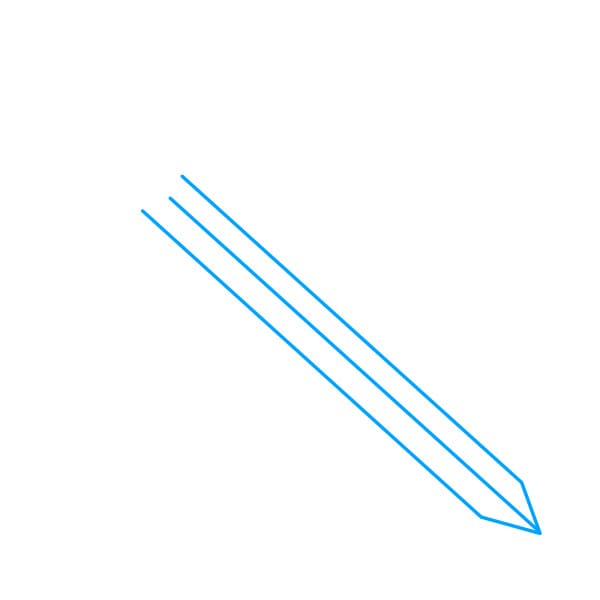 Hướng dẫn vẽ thanh kiếm đơn giản và đẹp cho bé - Bước 1