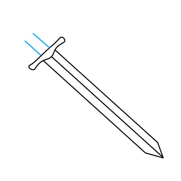 Hướng dẫn vẽ thanh kiếm đơn giản và đẹp cho bé - Bước 3