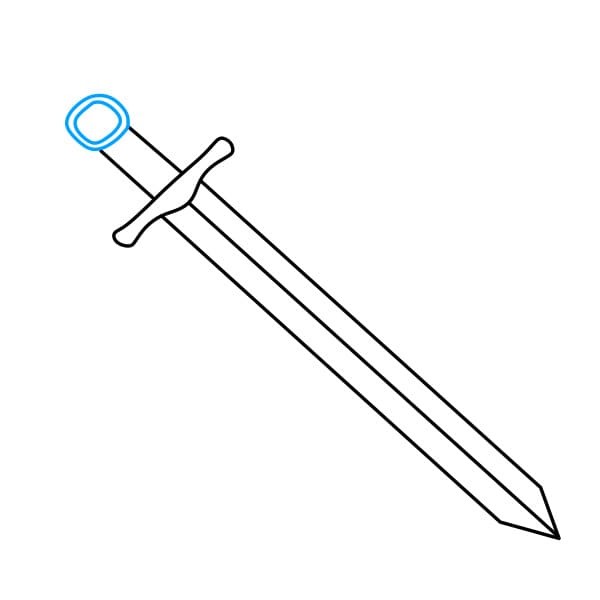 Hướng dẫn vẽ thanh kiếm đơn giản và đẹp cho bé - Bước 4