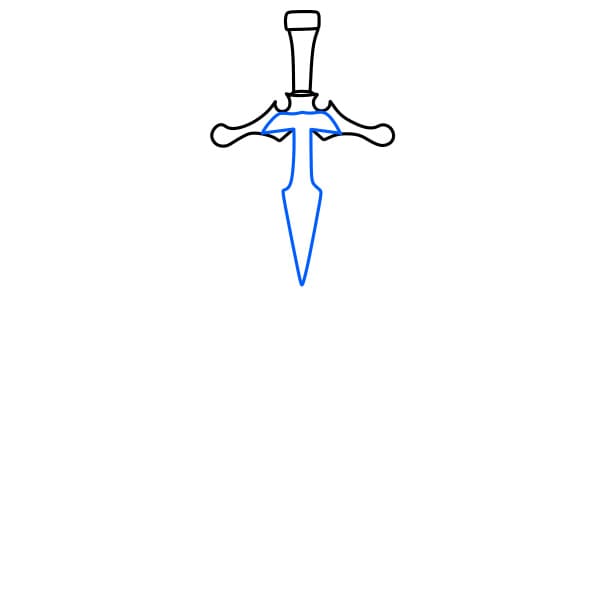 Hướng dẫn vẽ thanh kiếm hiệp sĩ - Bước 3