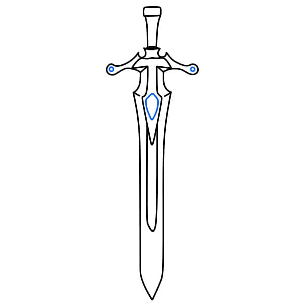 Hướng dẫn vẽ thanh kiếm hiệp sĩ - Bước 5