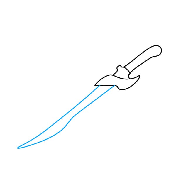 Hướng dẫn vẽ thanh đao dài - Bước 3