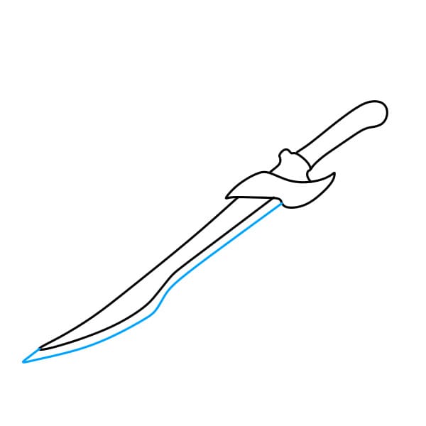 Hướng dẫn vẽ thanh đao dài - Bước 4