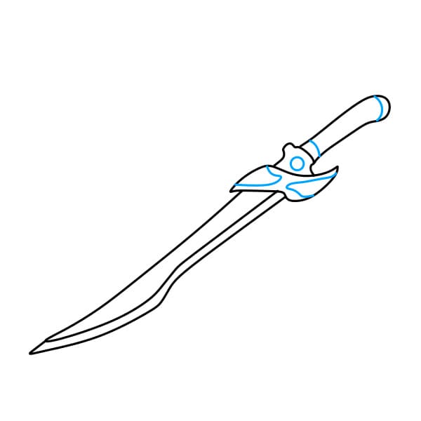 Hướng dẫn vẽ thanh đao dài - Bước 5