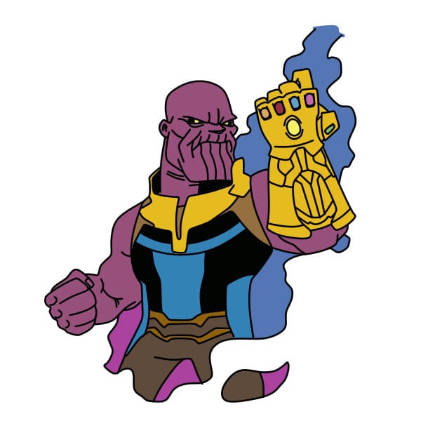 Hướng dẫn vẽ Thanos độc ác cho bé - Bước 10