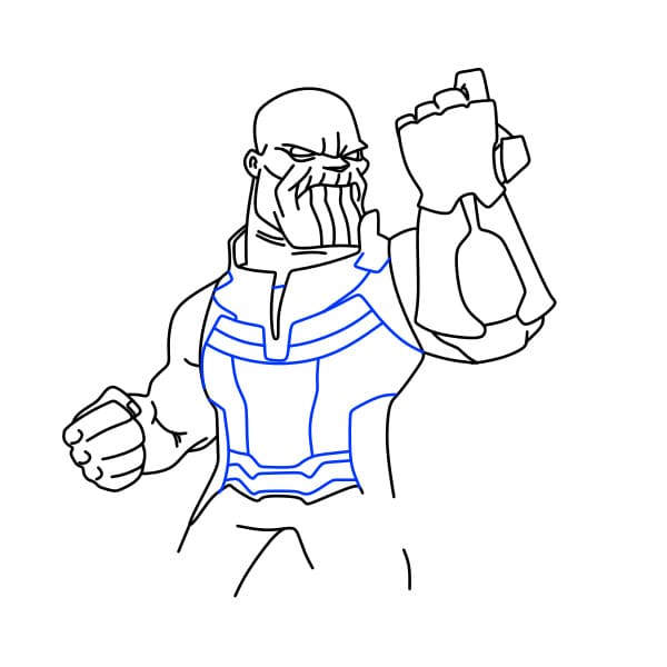 Hướng dẫn vẽ Thanos độc ác cho bé - Bước 8