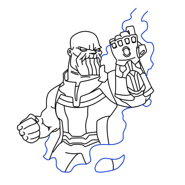 Hướng dẫn vẽ Thanos độc ác cho bé - Bước 9