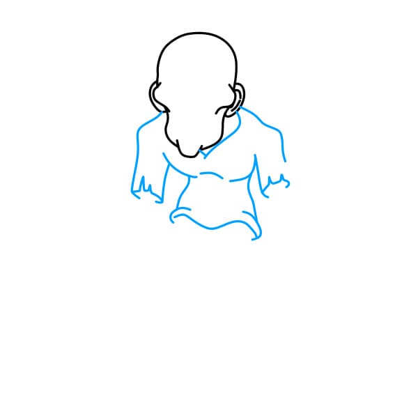 Hướng dẫn vẽ thây ma thật đáng sợ cho bé - Bước 4