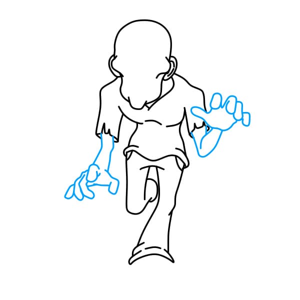 Hướng dẫn vẽ thây ma thật đáng sợ cho bé - Bước 5