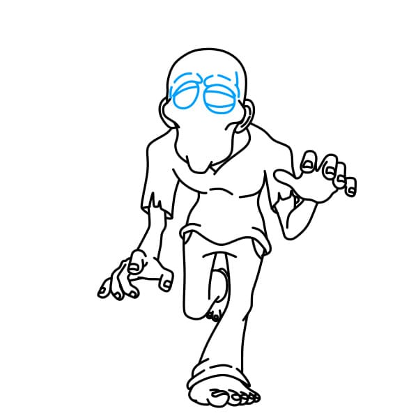 Hướng dẫn vẽ thây ma thật đáng sợ cho bé - Bước 6