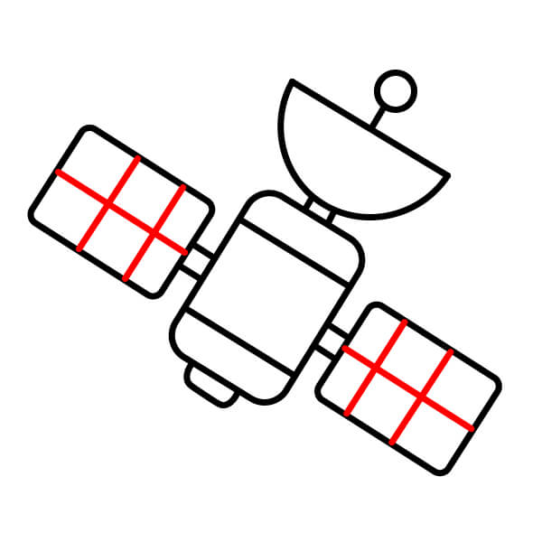 Hướng dẫn vẽ vệ tinh đơn giản dành cho người mới bắt đầu - Chi tiết tấm pin mặt trời