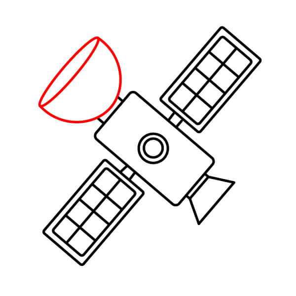 Hướng dẫn vẽ vệ tinh từng bước cho trẻ em - Ăng-ten thu phát